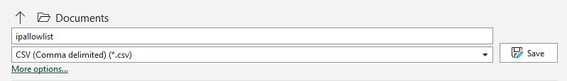 Naming a CSV for IP Allowlist Alt